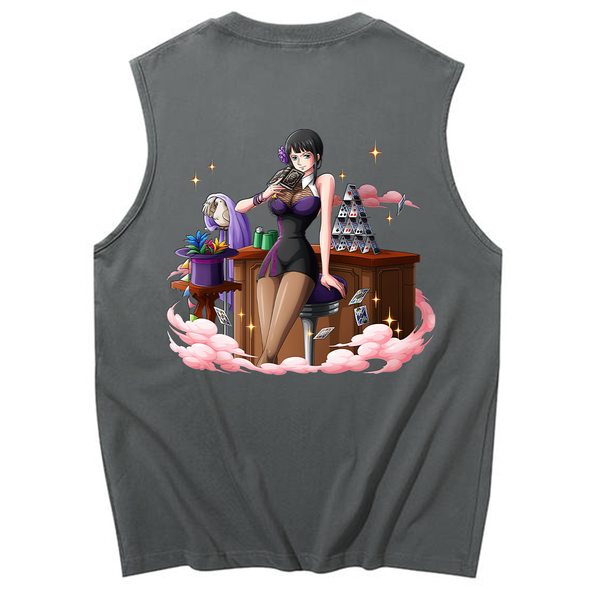 ワンピース ニコ・ロビン ONE PIECE Nico Robin コットン100％タンクトップ（背面プリント）